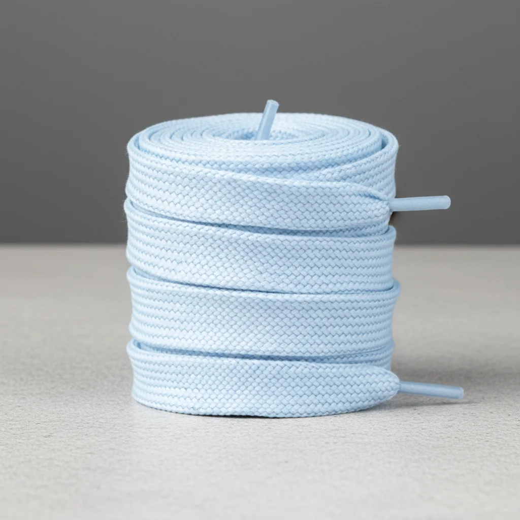 Lacet Plat Large Coton Bleu Ciel - Vue 4 - Lacet