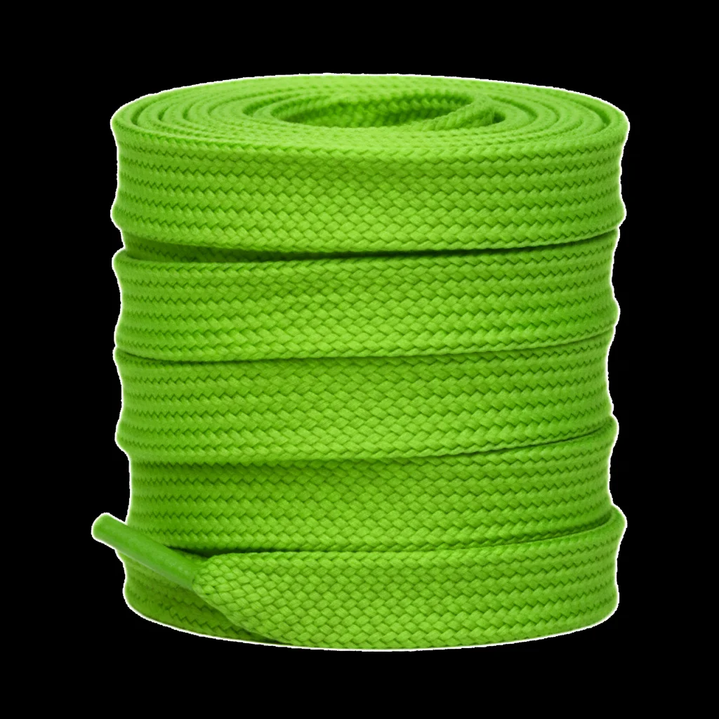 Lacet Plat Large Vert Pomme 18mm - Vue 1 - Lacet