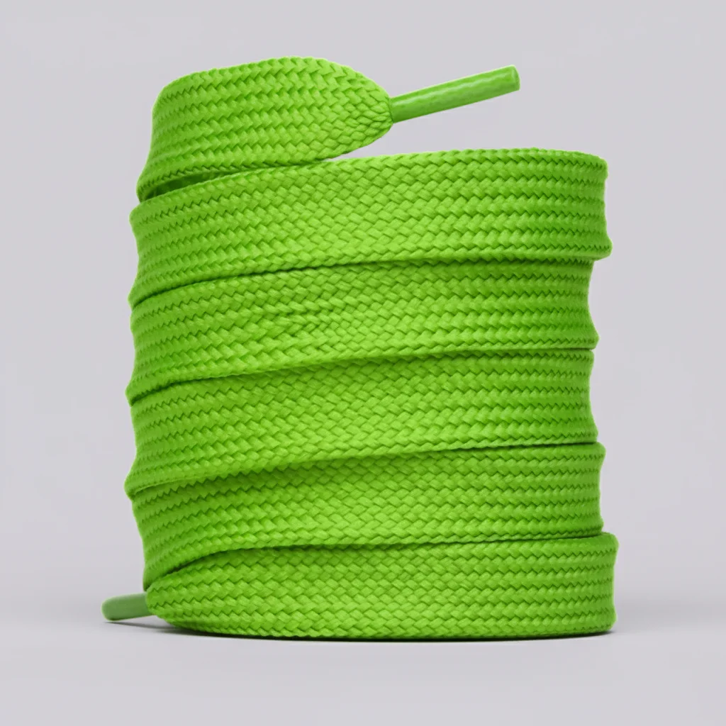 Lacet Plat Large Vert Pomme 18mm - Vue 4 - Lacet