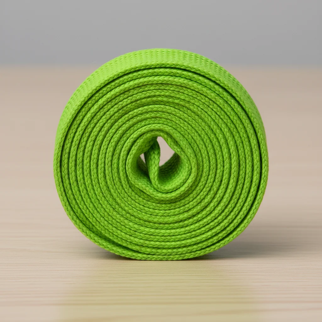 Lacet Plat Large Vert Pomme 18mm - Vue 5 - Lacet