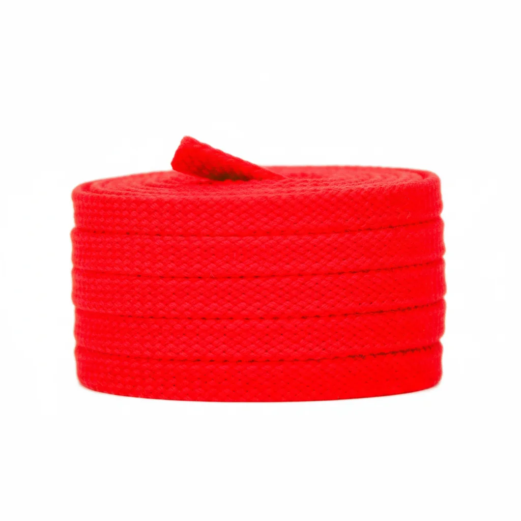 Lacet Plat Rouge 8mm Coton - Vue 1 - Lacet