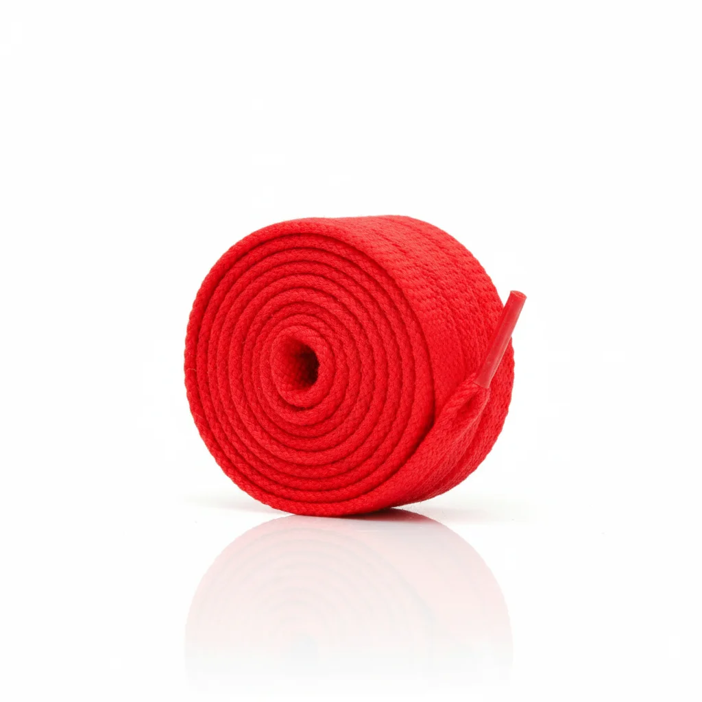 Lacet Plat Rouge 8mm Coton - Vue 2 - Lacet