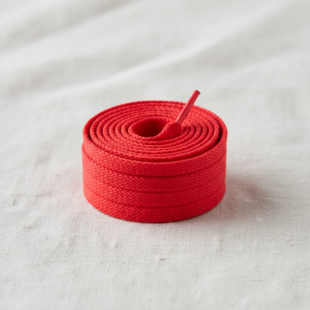 Lacet Plat Rouge 8mm Coton - Vue 3 - Lacet