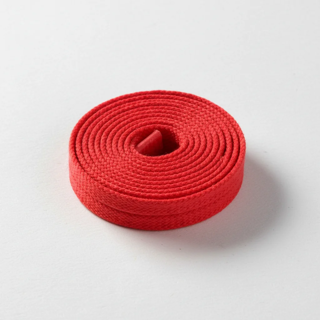 Lacet Plat Rouge 8mm Coton - Vue 5 - Lacet