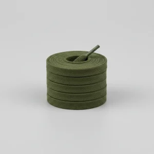 Lacet Vert Kaki 8mm Plat Coton - Vue 2 - Lacet