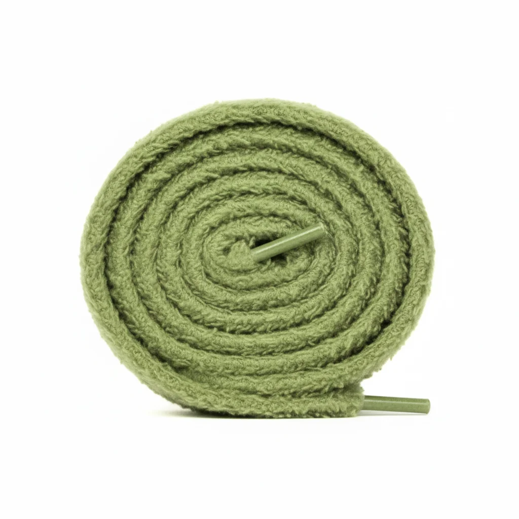 Lacet Vert Pelucheux 7mm pour Sneakers - Vue 2 - Lacet