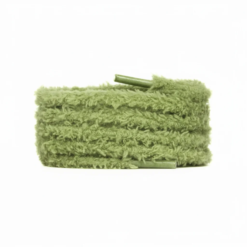 Lacet Vert Pelucheux 7mm pour Sneakers - Vue 3 - Lacet