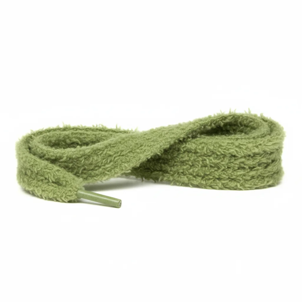 Lacet Vert Pelucheux 7mm pour Sneakers - Vue 5 - Lacet